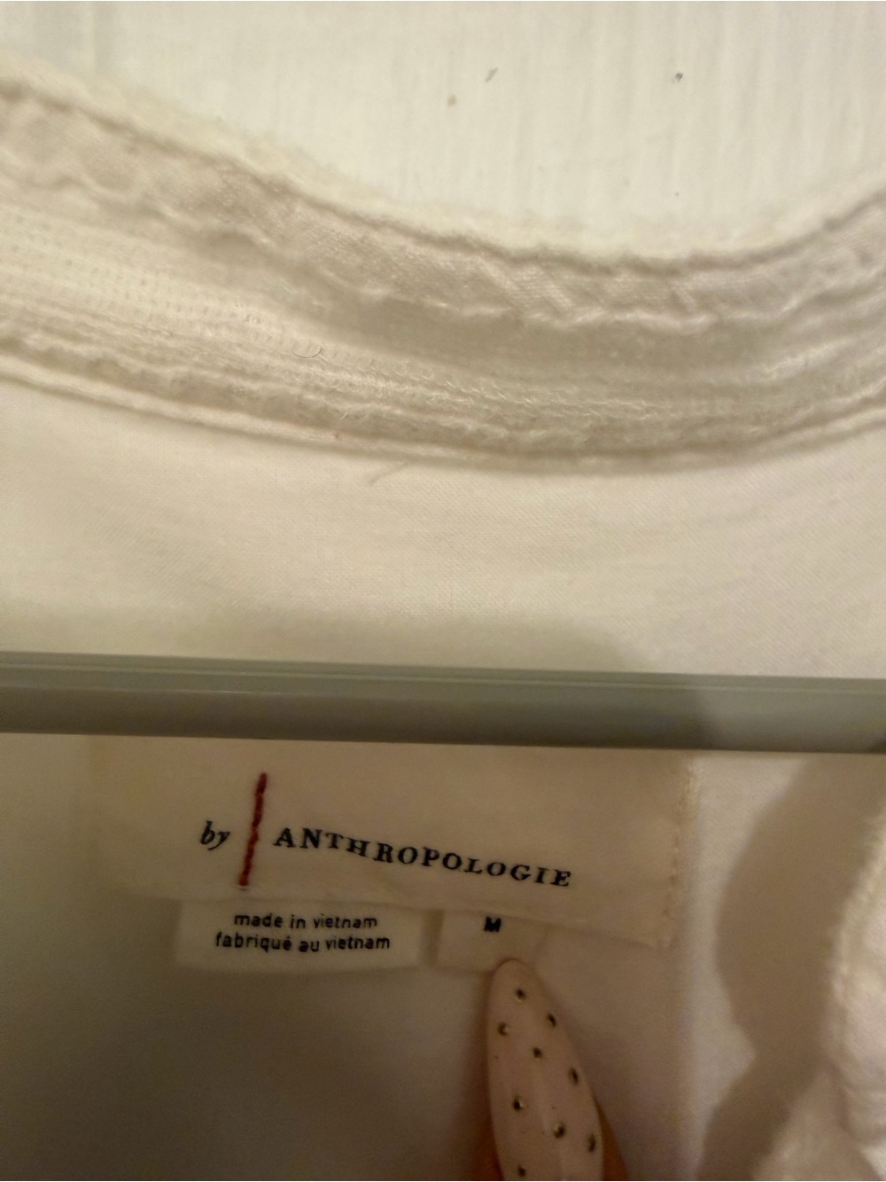 Anthropologie Cream Boho Lace-Trim Peasant Tunic - Picture 3 of 3
